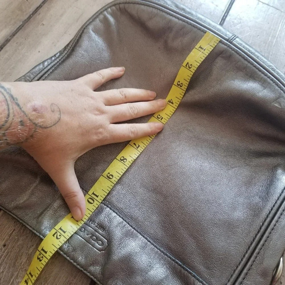 Coach Silver Grey Crossbody Bag  Satchel Leather - Picture 14 of 14